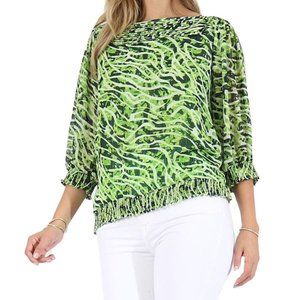 BCBGMaxAzria- Chiffon Blouse Green